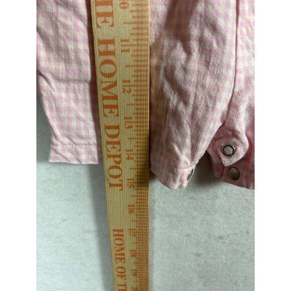 Weebok Baby Pink Gingham Overalls 12M Adjustable Straps Cotton Blend Snap Closur - Picture 5 of 7